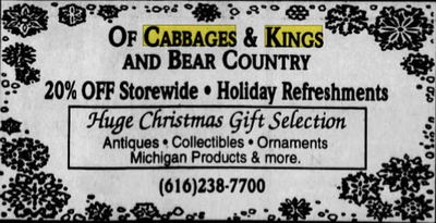 The Station @ 310 (Of Cabbages and Kings Gift Shop) - Nov 1996 Ad